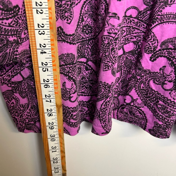 Roamans Pink Paisley Women's Top Plus Size 2X Long Sleeve Comfortable - Picture 5 of 10